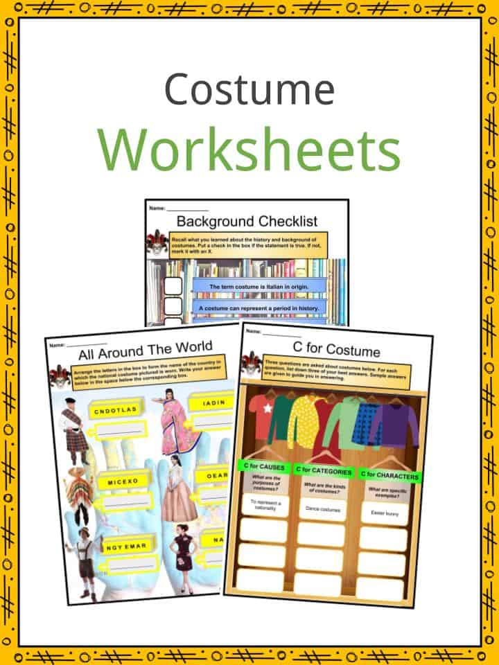 Costume Worksheets