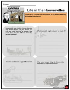 Hooverville Worksheets