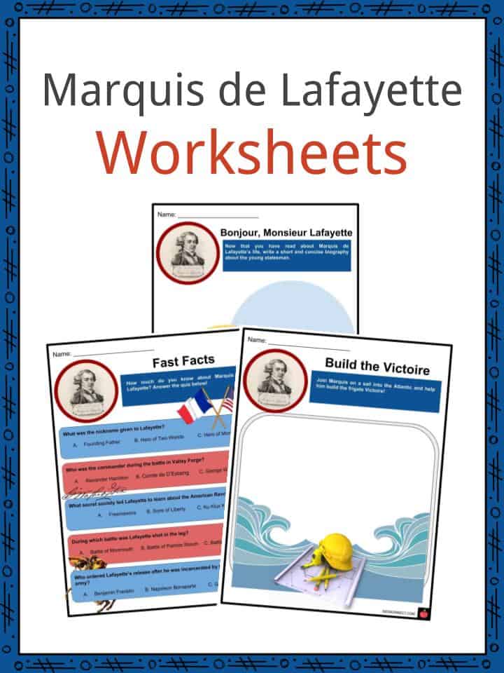 Marquis de Lafayette Facts, Worksheets, Life, Legacy &amp; Death For Kids