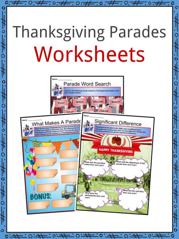 Thanksgiving Parades Worksheets
