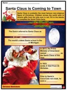 Christmas Facts Worksheets, Information, History &amp; Traditions For Kids