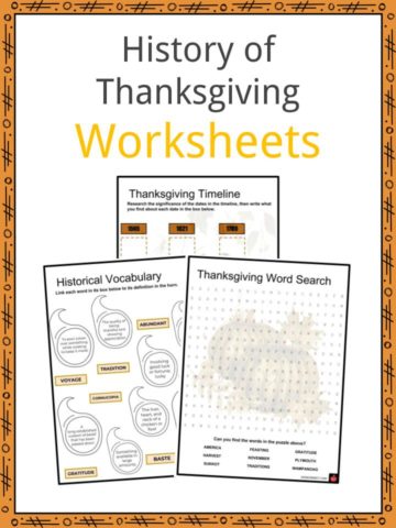 History of Thanksgiving Worksheets
