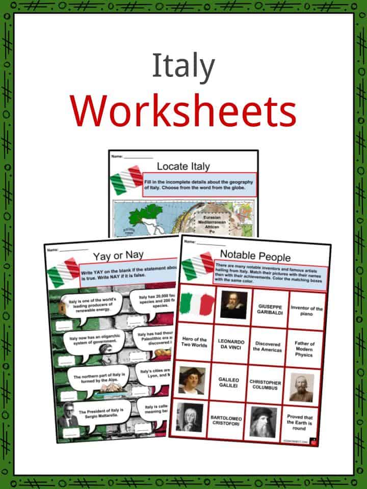Italy Worksheets