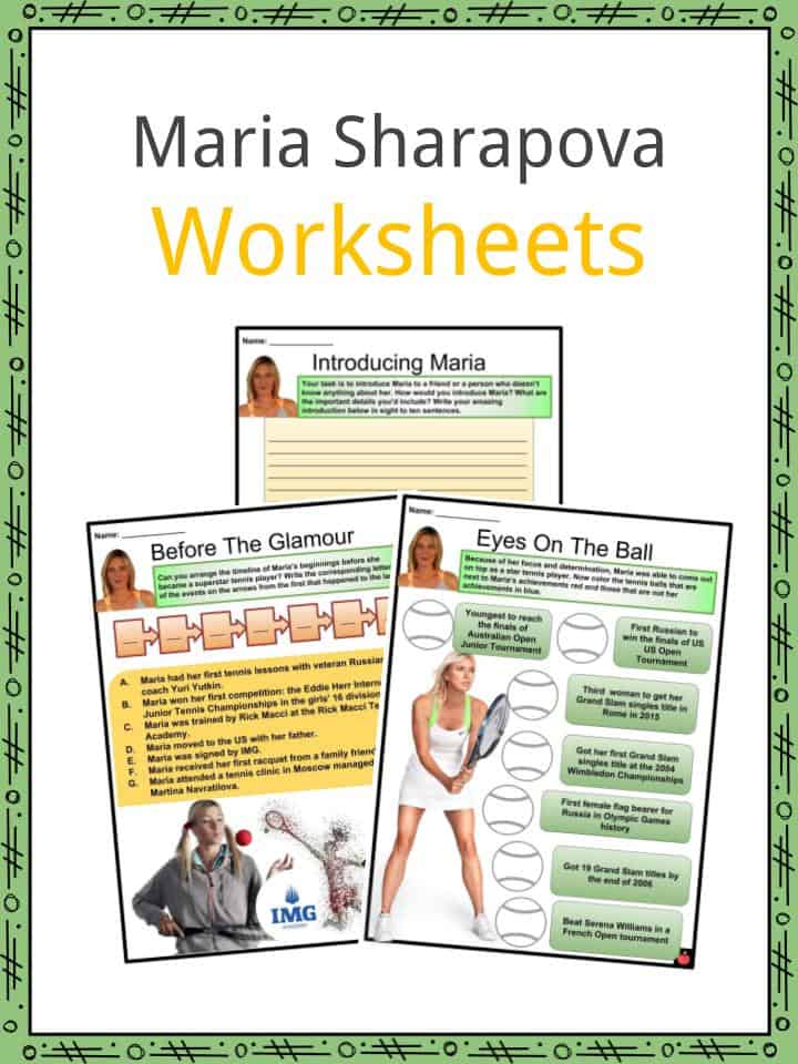 Maria Sharapova Worksheets