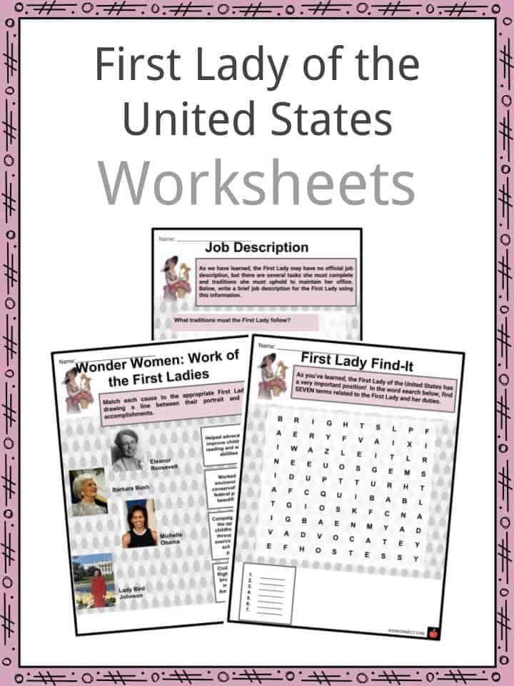 First Lady Worksheets