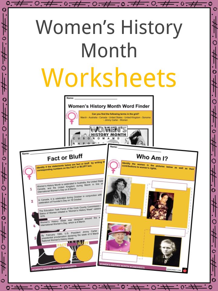 Women S History Month 2020 Facts Worksheets Background For Kids