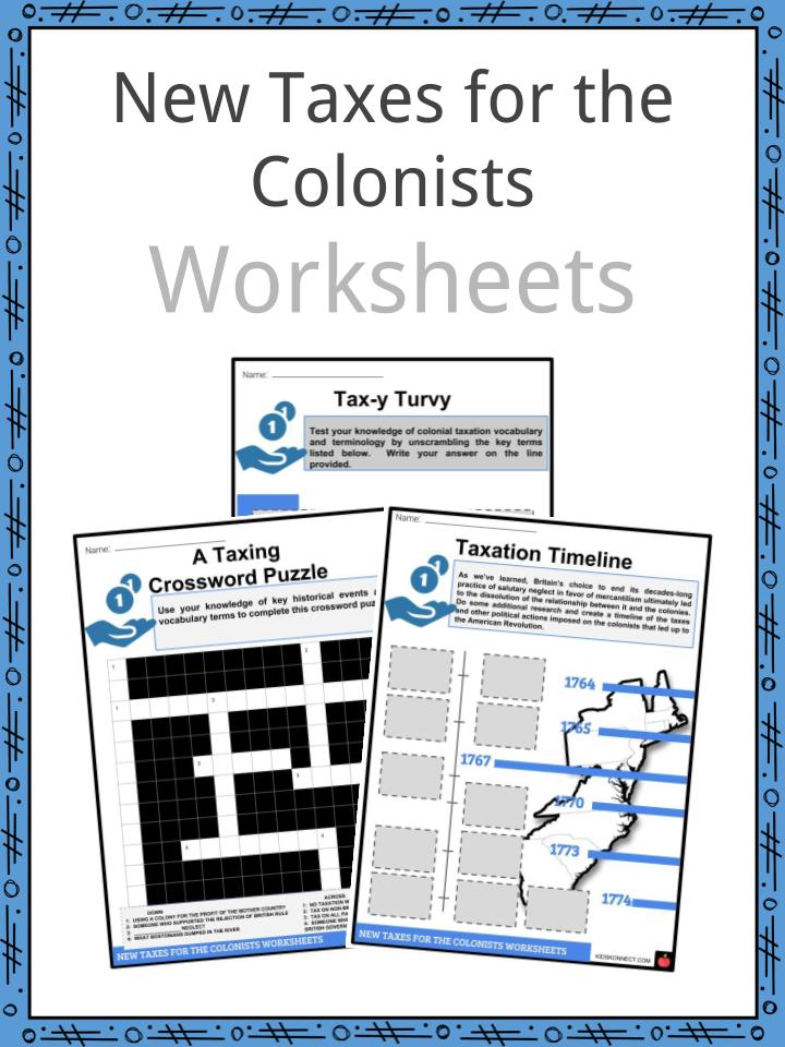 New Taxes for the Colonists Worksheet