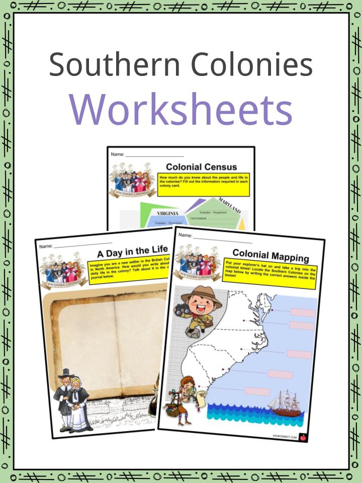 Southern Colonies Worksheets