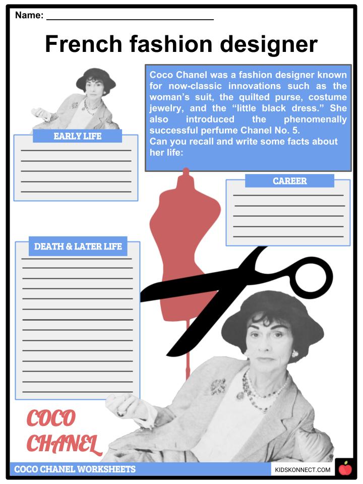 Coco Chanel Facts, Worksheets, Early Life & Steps to Success For Kids
