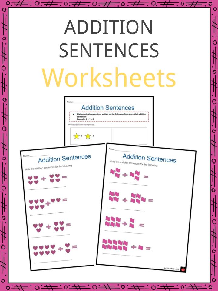 Addition Sentences Worksheets Writing Addition Examples Resources