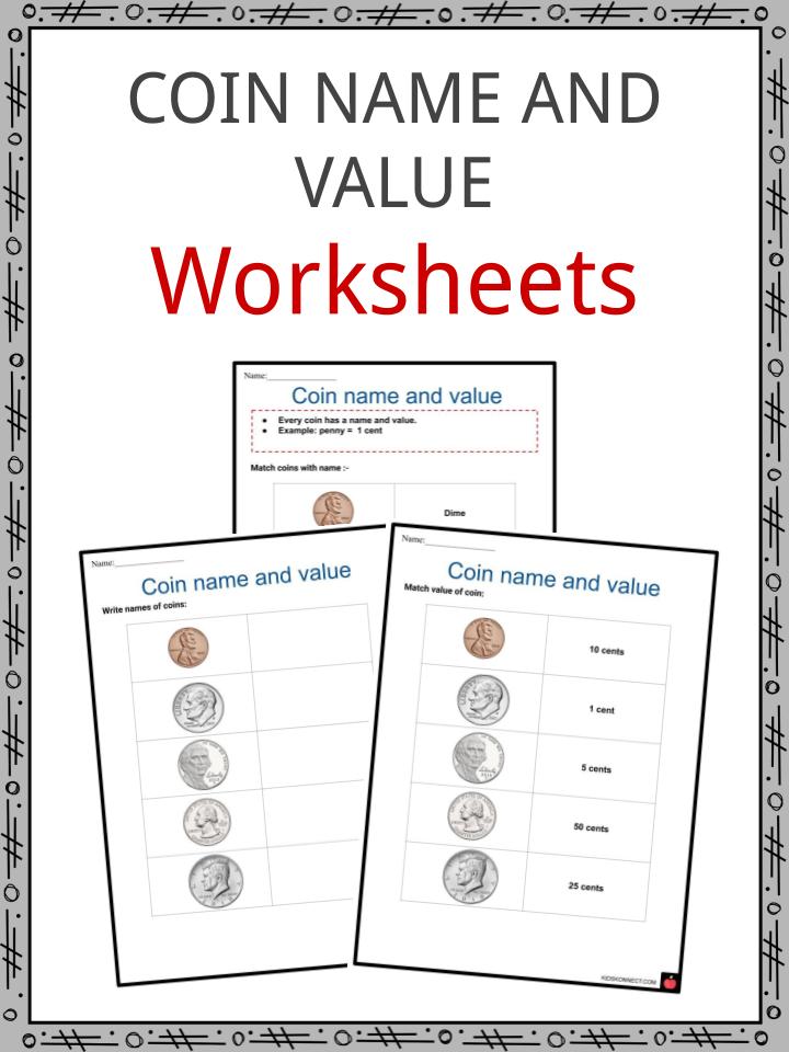 coin name value worksheets quarter dime nickel penny facts