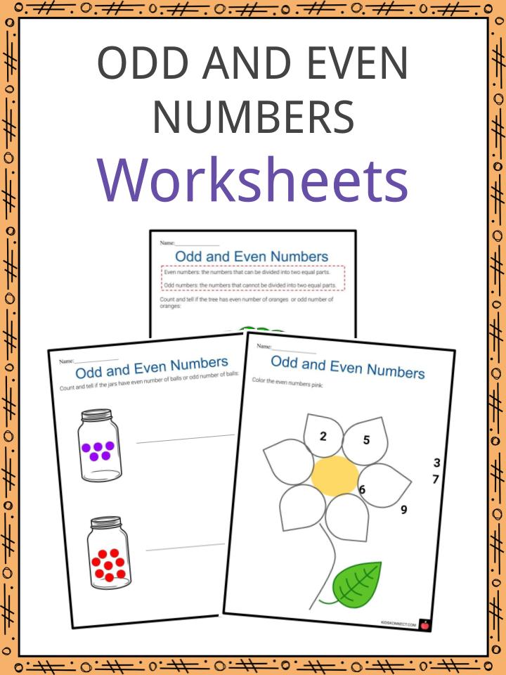Odd And Even Numbers Worksheets What Difference Examples