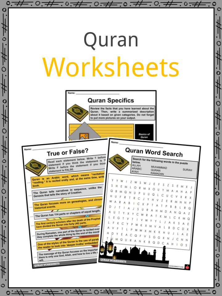 quran facts worksheets basics orgaquran style themes for kids
