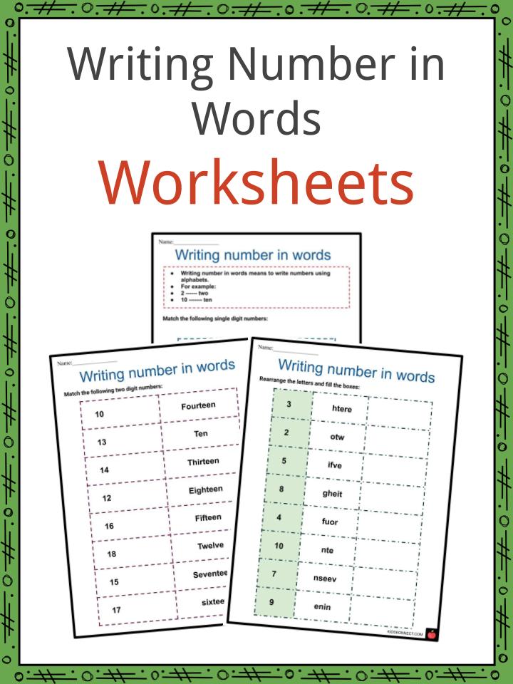 Writing Numbers in Words Worksheets | Numerals & Number Words
