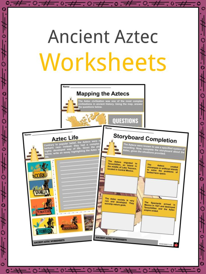 Ancient Aztec Facts Worksheets Historic Information For Kids