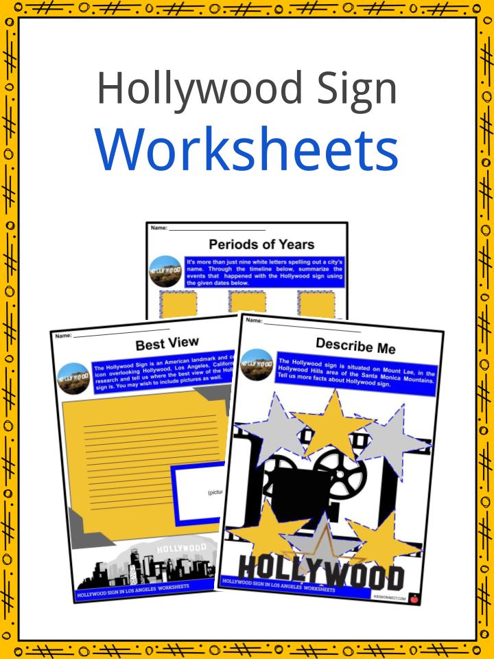 Hollywood Sign Worksheets