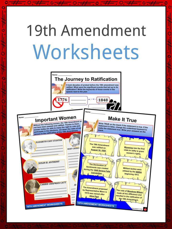 19th Amendment Worksheets