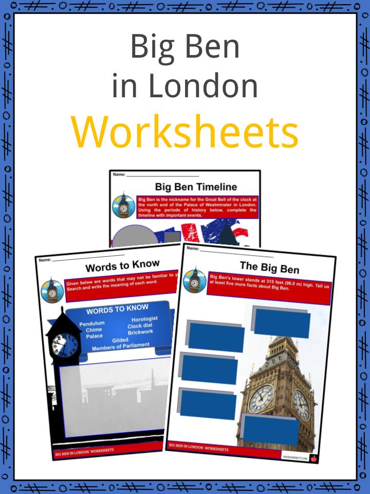 Big Ben in London Worksheets