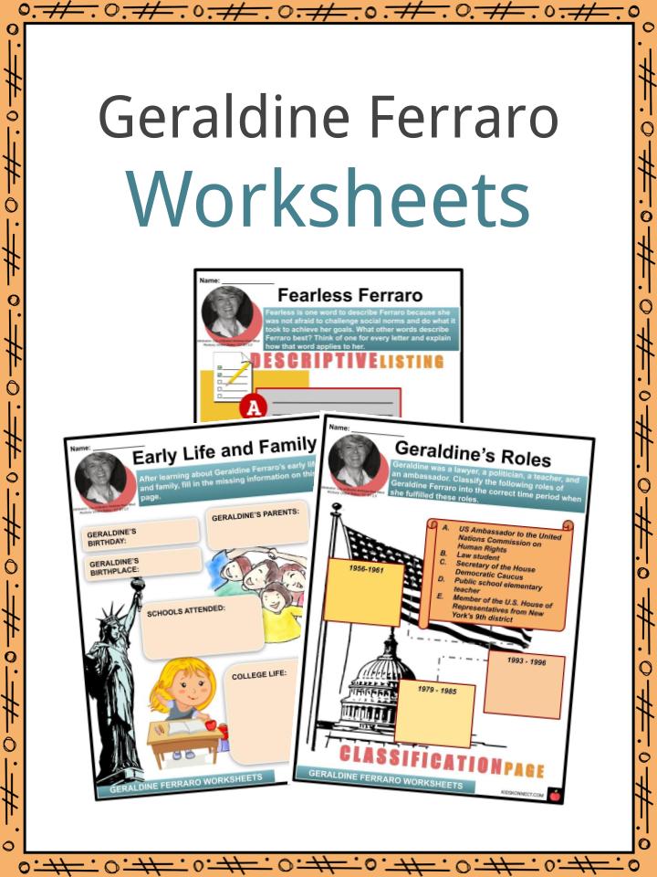 Geraldine Ferraro Worksheets
