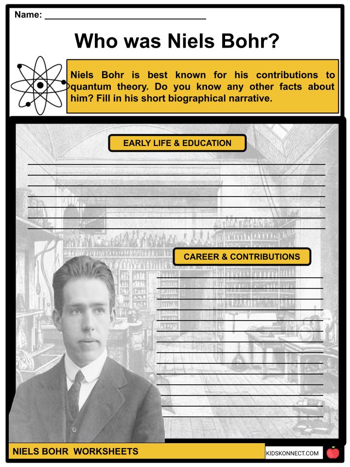 Niels Bohr Facts Worksheets Early Life Family For Kids
