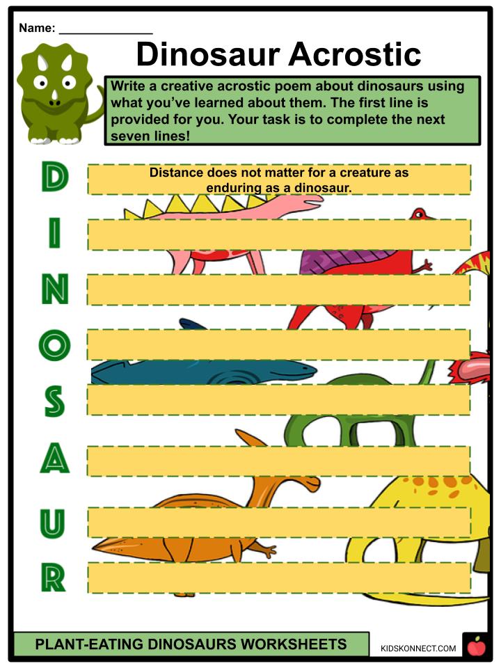 Plant-Eating Dinosaurs Facts &amp; Worksheets For Kids