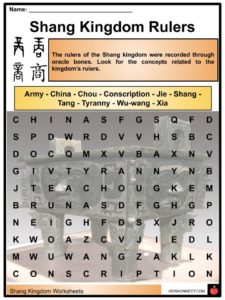 Shang Kingdom Facts & Worksheets For Kids