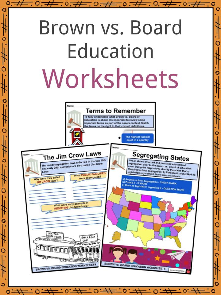 Brown vs Board Education Facts Worksheets For Kids