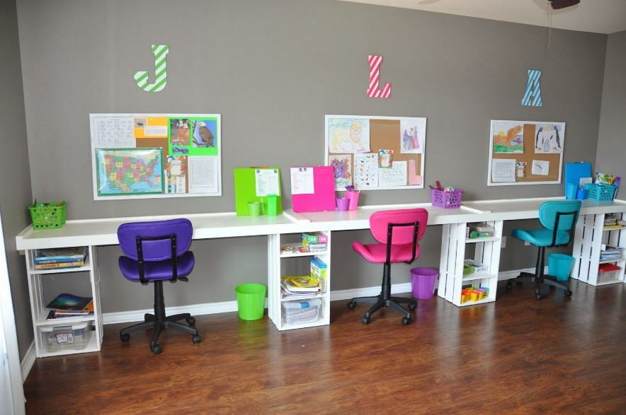 8 Homeschool Room Ideas To Create An, Home School Desk Setup