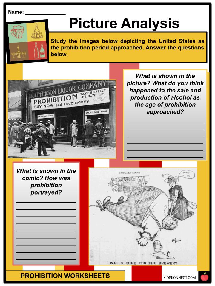 Prohibition Facts Worksheets Causes Aims For Kids