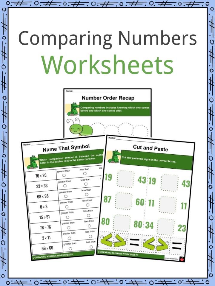 comparing numbers facts worksheets warm up for kids