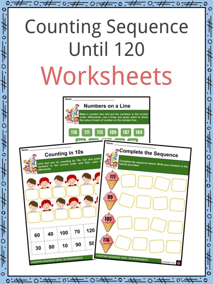 Counting Sequence Until 120 Worksheets