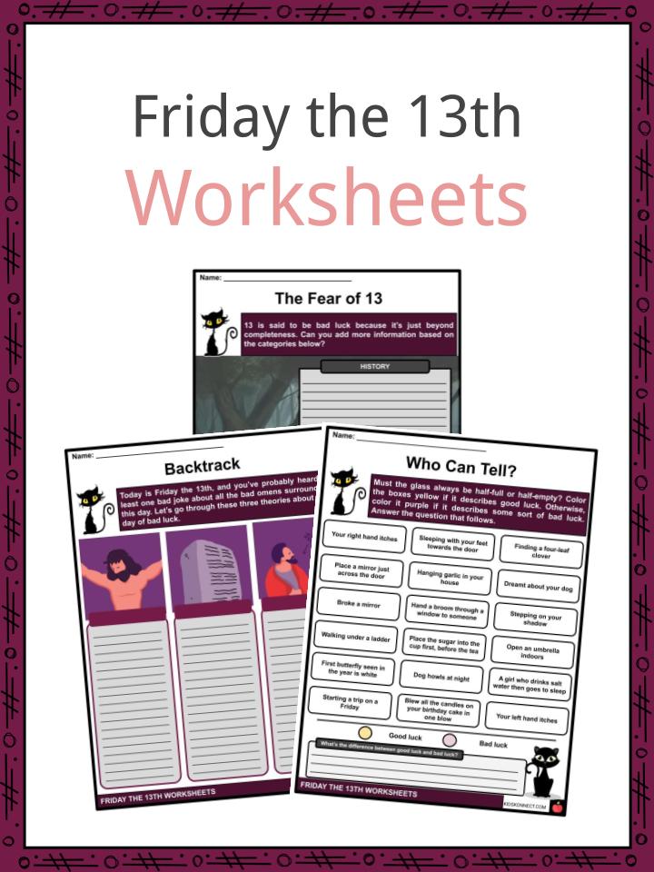 Friday The 13th Facts Worksheets Origin For Kids