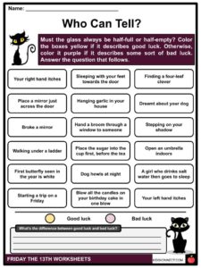 Friday The 13th Facts Worksheets Origin For Kids