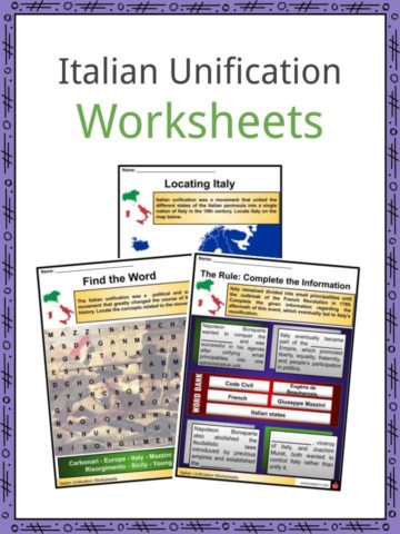 Italian Unification Worksheets