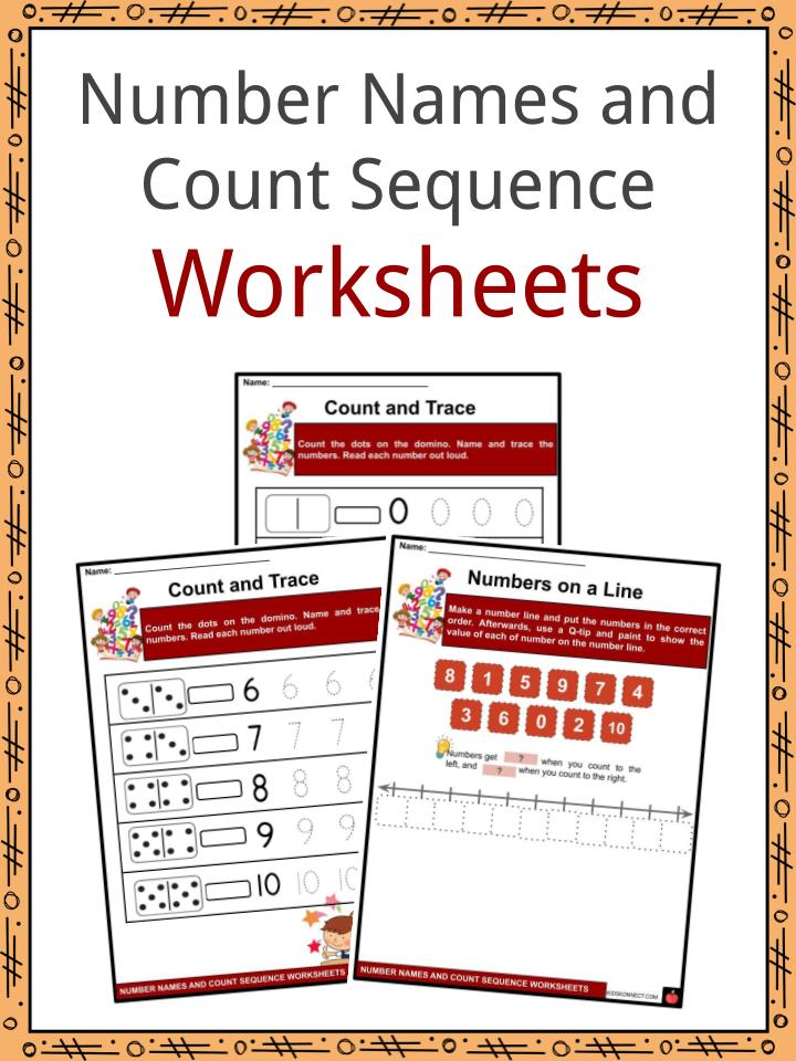 number names and count sequence facts worksheets for kids