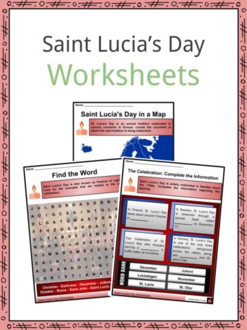 Saint Lucia's Day Worksheets