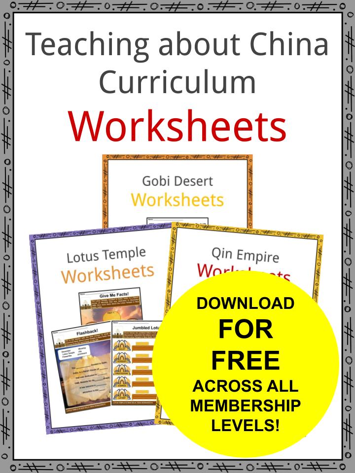 Teaching about China Curriculum Worksheets