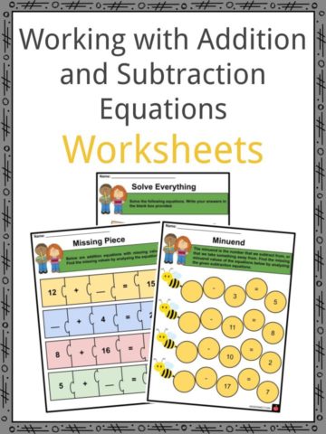 Working with Addition and Subtraction Equations Worksheets