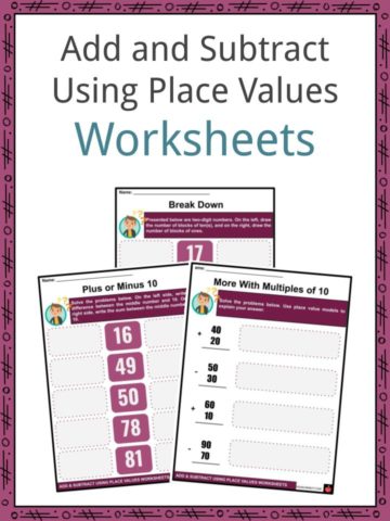 Add and Subtract Using Place Values Worksheets