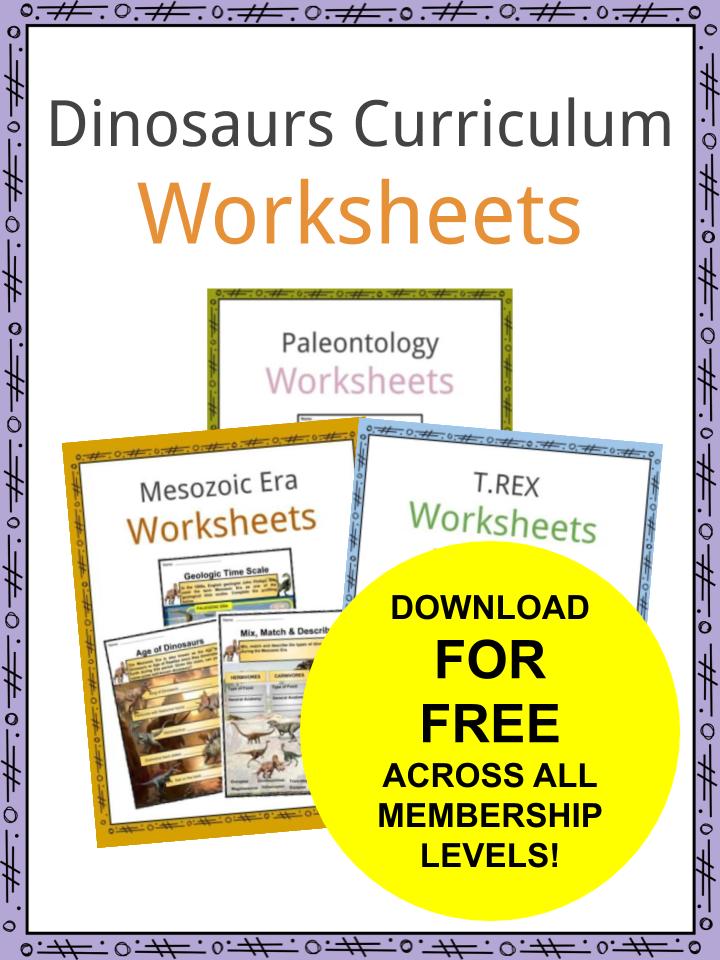 Dinosaurs Curriculum Worksheets