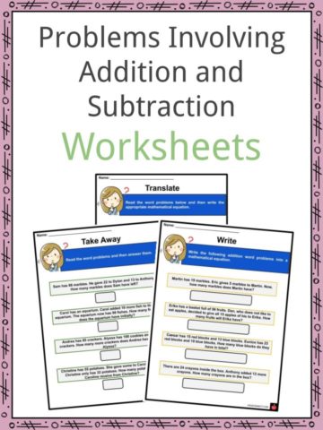 Problems Involving Addition and Subtraction Worksheets