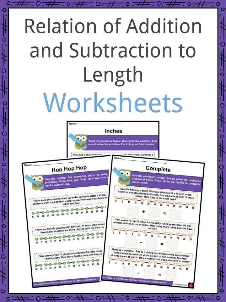 Relation Of Addition And Subtraction To Length Facts Worksheets For Kids