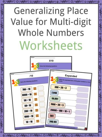 Generalizing Place Value for Multi-digit Whole Numbers Worksheets