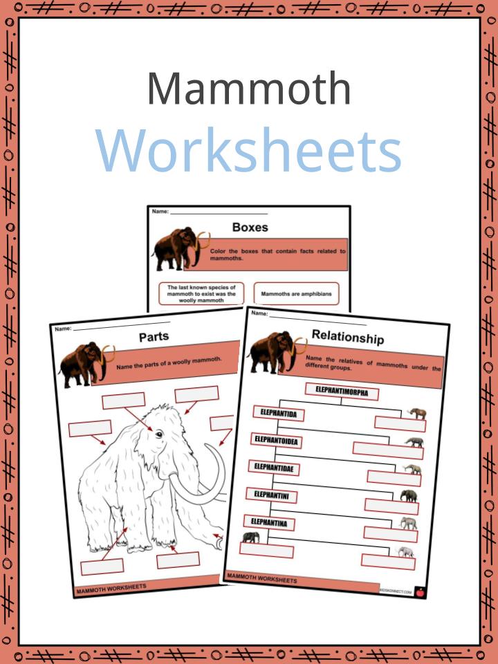 Mammoth Facts Worksheets Evolution Description For Kids