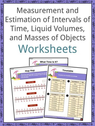 Measurement and Estimation of Intervals of Time, Liquid Volumes, and Masses of Objects Worksheets