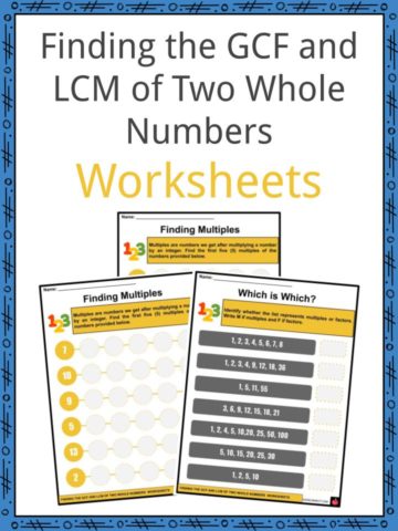 Finding the GCF and LCM of Two Whole Numbers Worksheets