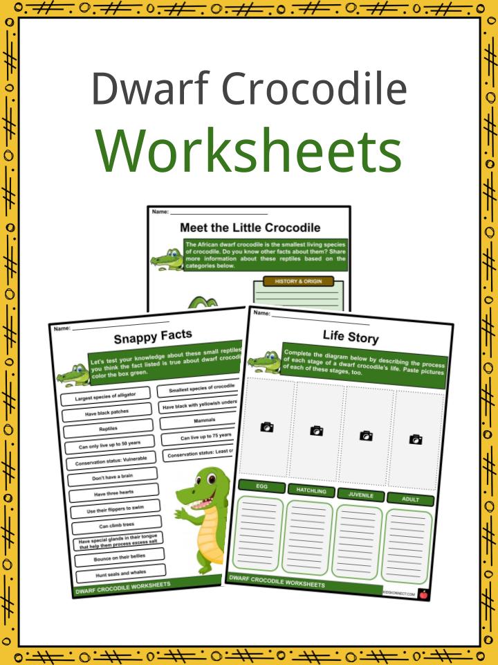 Dwarf Crocodile Worksheets