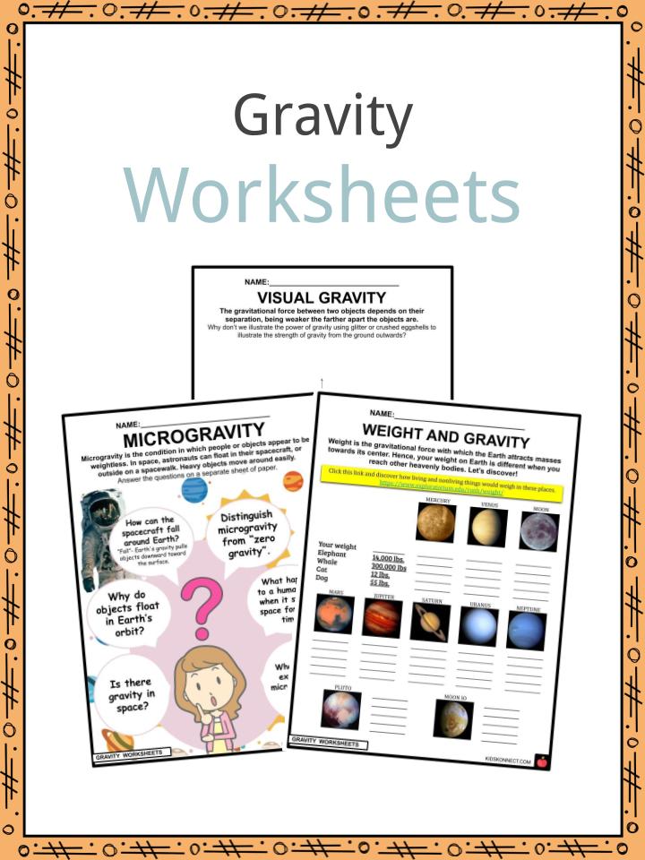 gravity facts worksheets for kids forces of the