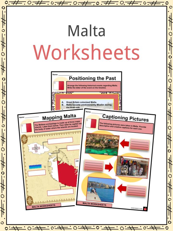 Malta Facts Worksheets Demographics Geography Etymology For Kids