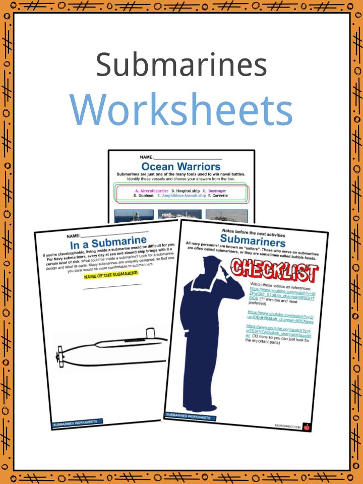 Submarines Facts, Worksheets, History, WWI & WWII For Kids